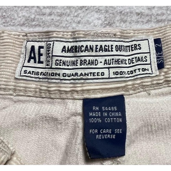 American Eagle Women's Beige Corduroy Flare Pants Size 2 100% Cotton AE Y2K - Picture 6 of 7